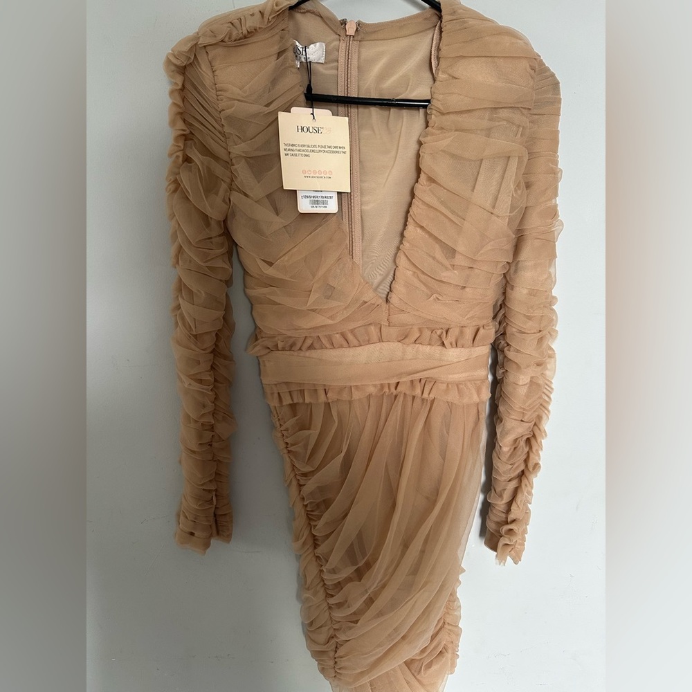 House of CB nude Ruched Dress